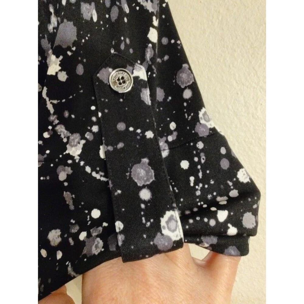 Women's Tory Burch 100% Silk Black White Belted Dress Size Small